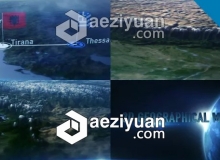 三维世界地图定点连线动画展示AE模板 Videohive 3D Geographical Map