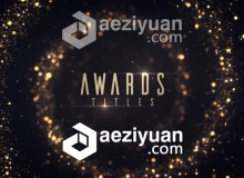 漂亮环形闪烁粒子颁奖典礼文字标题片头AE模板 Videohive Awards Titles