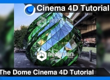 C4D螺旋异形玻璃建筑造型制作视频教程 The Dome Cinema 4D Tutorial