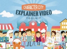 二维卡通人物解说MG角色动画场景产品宣传AE模板 Videohive Mega Explainer toolkit...