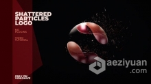 爆炸碎片粒子特效片头视频 AE模板 AE工程文件 Shattered Particles Logo