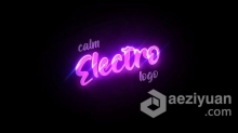 AE模板 发光霓虹灯Electric电子标志LOGO动画 AE工程 AE文件下载