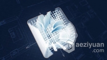 3D网格蓝图施工建筑公司标志效果动画视频 AE模板 AE工程文件 Blueprint 3D Construction Logo