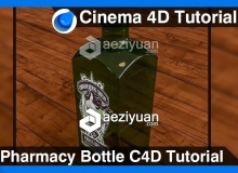 C4D玻璃药瓶建模材质渲染视频教程 Pharmacy Bottle Cinema 4D Tutorial