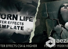 撕裂生命展示动画AE模板 Videohive Torn Life