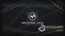 工业建筑数字几何线条公司标志LOGO片头 AE模板 AE工程文件 Industrial Logo Reveal