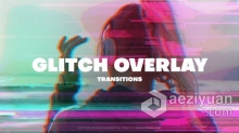 AE模板-20个毛刺故障无缝过渡视频叠加技术转场 Glitch Transitions - Overlay