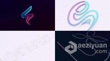 AE模板 时尚简约线条描绘企业网站标志LOGO动画 AE工程 AE文件