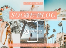 锐利清晰色彩增强移动手机版lr预设 SoCal Mobile Blogger Presets