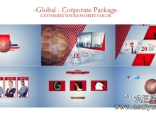 全球网络公司宣传介绍动画展示AE模板Global Network-Corporate Video Package