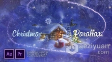 创意梦幻魔术回忆圣诞节快乐相册视频AE模板PR模板工程文件 Christmas Parallax Slideshow