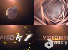 震撼旋转菱形Logo演绎动画AE模板 Videohive Cinematic Tunnel Logo Text Reveal