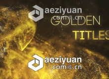 金色抽象粒子背景文字标题片头AE模板Videohive Golden Partilce Titles