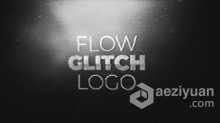 抽象毛刺粒子科技公司标志动画视频片头 AE模板 AE工程文件 Flow Glitch Logo