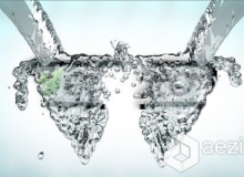 液体水注入飞溅水珠标志动画AE模板 Videohive water splash logo Reveal