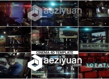 军事科技类视频 AE_4CD模板-videohive Rotatus 3 - Cinema 4D Template