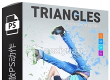 三角形纸屑分散动作 Triangles Photoshop Action 附视频教程