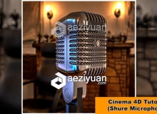 C4D金属麦克风建模材质渲染视频教程 Shure Microphone Cinema 4D Tutorial