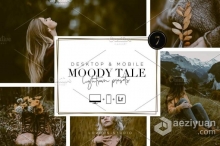 忧伤情绪人像胶片Lightroom预设/手机APP调色滤镜 MOODY TALE - Lightroom Presets