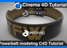 C4D皮带建模建模材质渲染视频教程 Powerbelt modeling Cinema 4D Tutorial