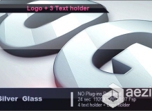 玻璃质感标题动画Logo演绎AE模板 Videohive Silver Glass Logo