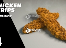 C4D制作肯德基炸鸡块 鸡肉条教程 Modelling Chicken Strips in CINEMA 4D