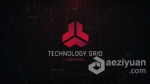 网络科技公司标志视频片头线条 网格动画 AE模板 AE工程文件 Technology Grid Logo