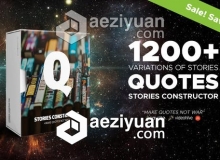 1200个手机竖屏引用文字大标题动画AE模板 Videohive Stories Constructor - Quotes