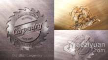 木质纹理木材雕塑logo视频片头木工地板公司宣传 AE模板 AE工程文件 Wood Logo