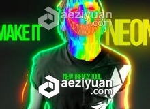 霓虹电流能量描边特效动画AE模板 Videohive Make It Neon