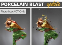 超酷爆炸粉碎风格特效PS动作 Porcelain Blast Photoshop Action