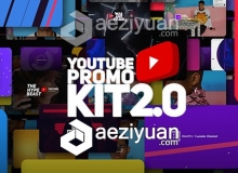 视频推广定制等广告片AE模板 videohive Youtube Promo Kit 2.0