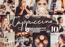 卡布奇诺咖啡原味胶片LR预设/手机APP滤镜Cappuccino Mobile Presets