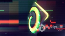 故障霓虹灯失真动态RGB分割LOGO标志视频片头 AE模板 AE工程文件 Glitch Neon Logo Reveal