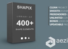 400组简洁图形元素包装动画AE模板合辑 Videohive Shapix Shape Elements Pack