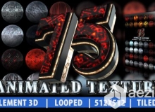 炫酷3D风格文字图片AE模板 Videohive 75 Animated Texture (Element 3D)