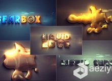 三维金属液体变形生成Logo标志AE模板 Videohive Liquid Edge