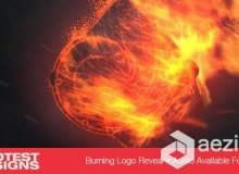 震撼粒子燃烧特效标志演绎片头AE模板 Videohive Burning Logo Reveal