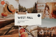 秋季质感电影胶片产品人像LR预设/手机APP预设 West Fall – 5 Lightroom Presets Pack