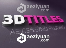 三维立体文字标志LOGO片头展示AE模板 Videohive 3D Titles