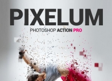 最终超酷分散碎片打散效果PS动作 Pixelum PS Action 附视频教程