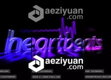 频谱心电图波形LOGO动画片头AE模板 Videohive Audio Driven Heartbeat Template