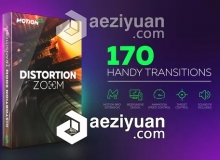 170种扭曲缩放无缝转场特效AE模板/AE脚本 Videohive Distortion Zoom Transitions