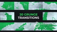 AE模板-Grunge Transitions 20组复古纹理遮罩视频过渡AE模板下载