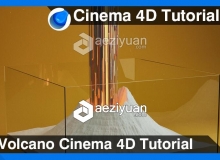 C4D科幻火山喷发建模材质渲染视频教程 Volcano Cinema 4D Tutorial