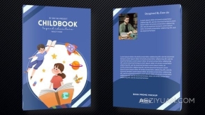 书本展示儿童书籍介绍新书宣传广告杂志促销教育视频-AE模板 Child Book Promo Kit