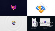 3D线条生长立体LOGO动画演绎片头视频 AE模板 AE工程文件 Abstract Logo Reveal