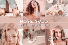 INS时尚玫瑰金人像Lightroom预设+APP调色预设 5 Rose Gold Lightroom Presets