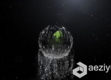 液态水滴球形Logo演绎动画AE模板 Videohive Spherical Liquid Logo Reveal