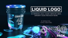 40种不同版本流体液体水特效演绎LOGO动画视频 AE模板 AE工程文件 Liquid Logo Reveal (40 in 1 Pack)